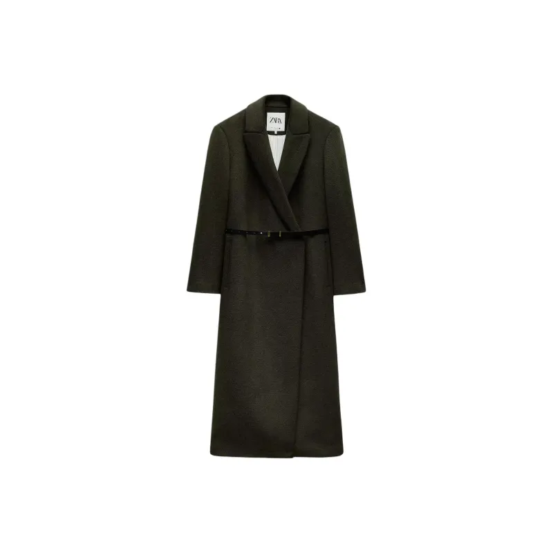 ZARA ZW Series Coats Women's Dark Khaki-0