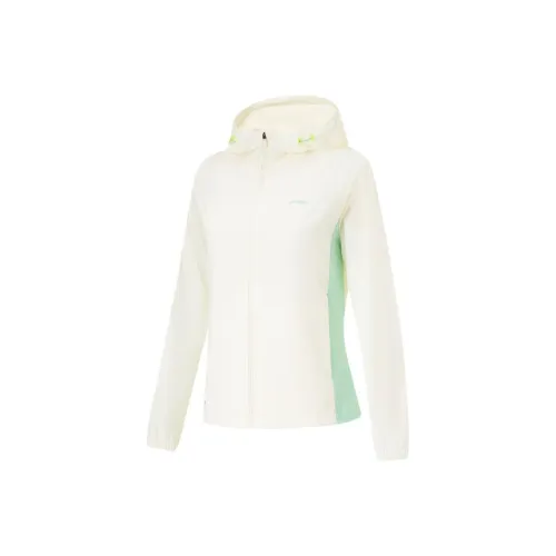 LiNing UV Protection Sun Protection Clothing Women's Ivory Cooling Green