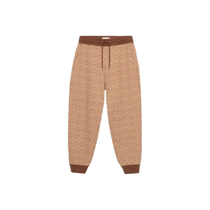 COACH SS23 Knitted Sports Pants Women's Khaki-0