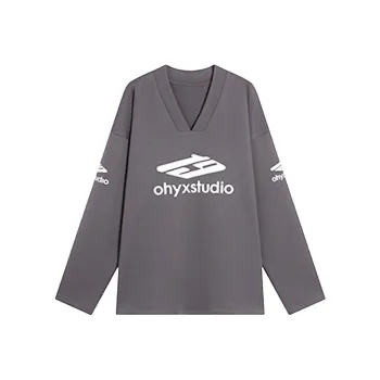 PAZZO V Neck Loose Fit Versatile Print Sweatshirt Women's