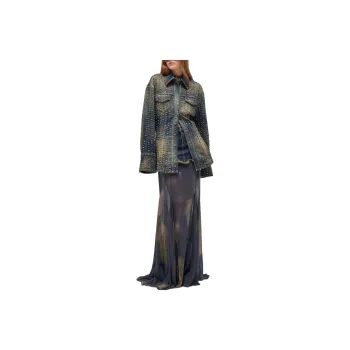 Blumarine Studded Distressed Denim Jacket