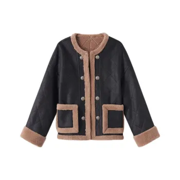 Yiner Velvet Jackets Women's Black