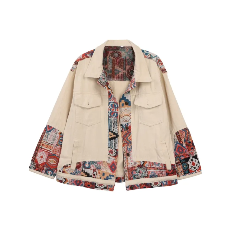 EOEI Denim Jacket Women's Apricot-0