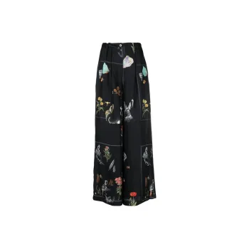 Lanvin Botanica print Wide leg Silk Trousers