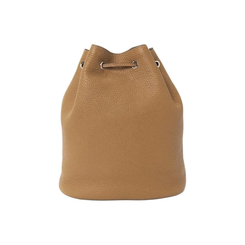 PRADA Cow Leather Bucket Bag, Shoulder Bag Women's Brown-4