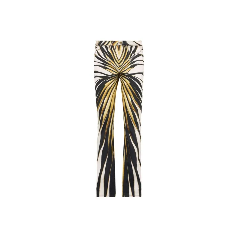 Roberto Cavalli Ray Of Gold Print Skinny Trousers-0