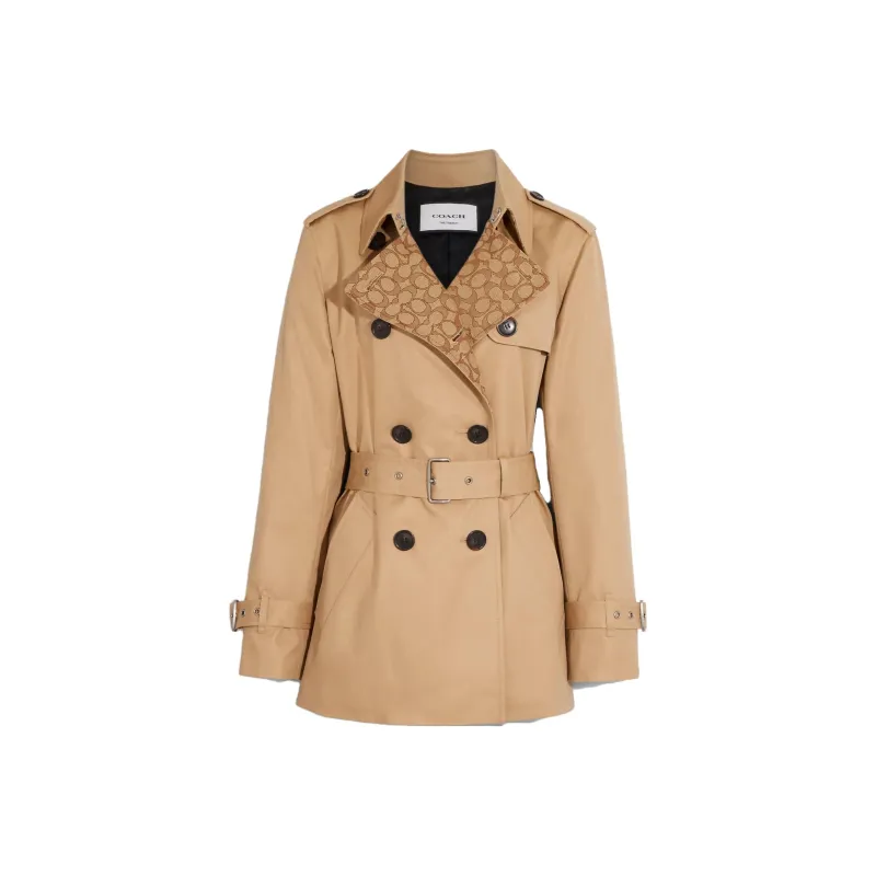 COACH Trench Coat Women's Khaki-0