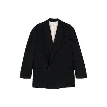 Lemaire Short Maxi Double Breasted Coat 'Black'
