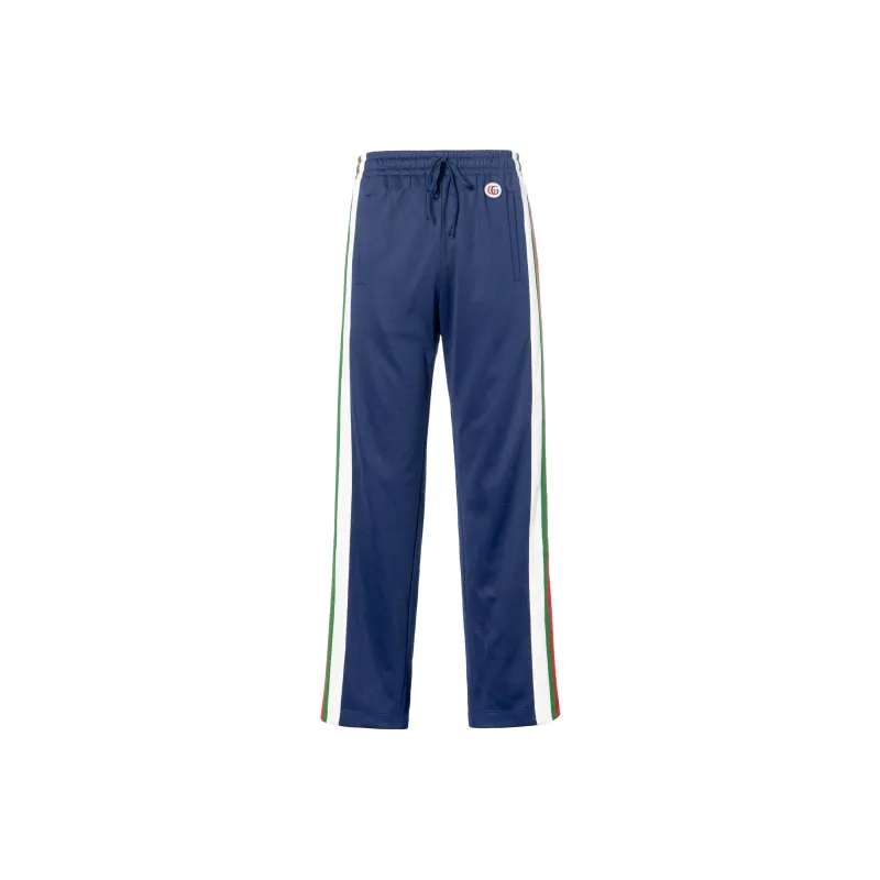 GUCCI SS22 Knitted Sports Pants Women's Blue-0