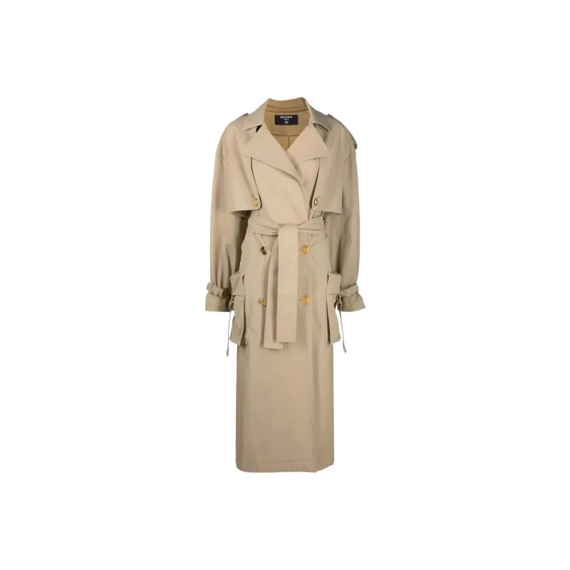 BALMAIN Trench Coats Women's Beige-0