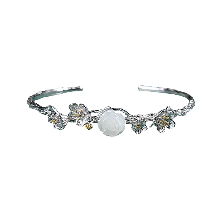 Jade Ink Love Bangles White Jade Women's-0