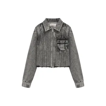 NO ONE ELSE Denim Jackets Women's Black Gray