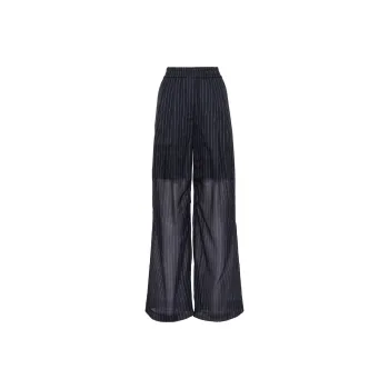 Brunello Cucinelli Pinstriped Wide Leg Trousers