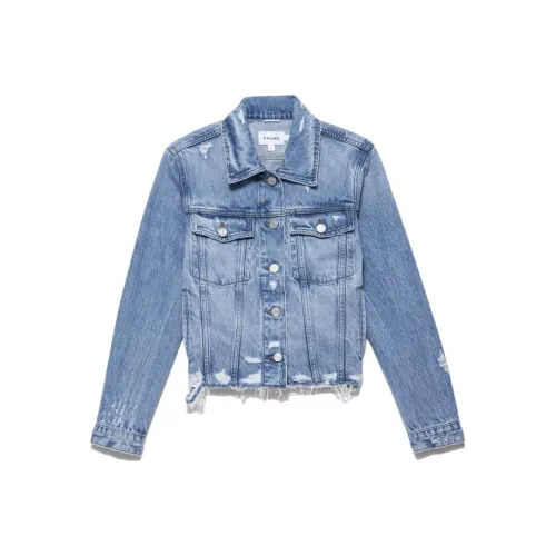 check-print SS23 Denim suede Women's Blue