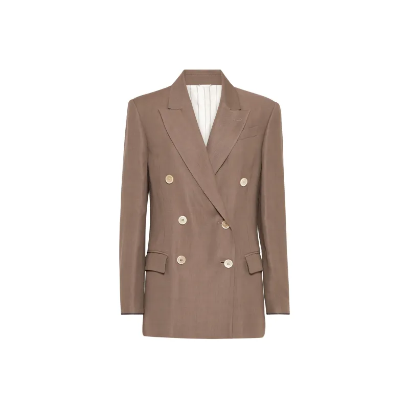Brunello Cucinelli Shiny Cuff Twill Jacket-0