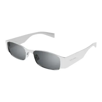 SAINT LAURENT Metal Rectangular Sunglasses Unisex Gray