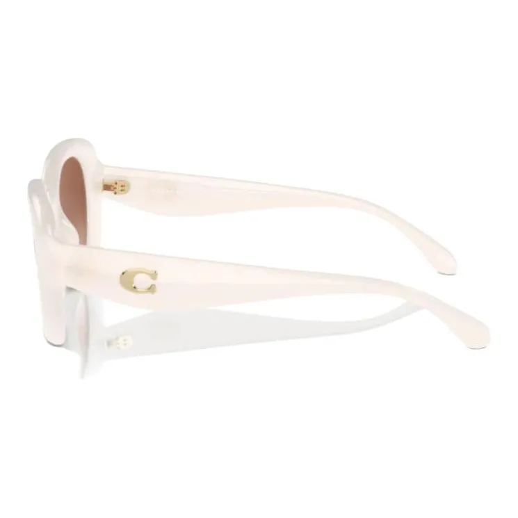 COACH Acetate Round Sunglasses Unisex White-2