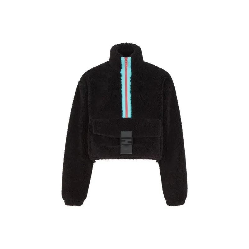 FENDI FW22 Cropped Coats Women's Black-0