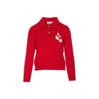 ISABEL MARANT Nola Logo Intarsia Polo Jumper