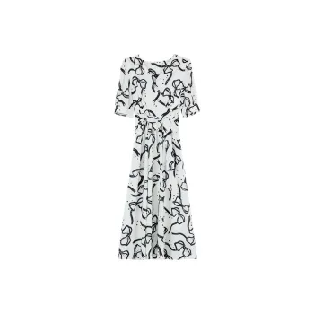 KUNZHUDAXIANG Short Sleeved Dress Women's Apricot Single Item