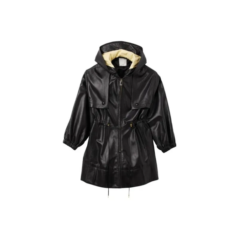 Sandro Leather Jackets Women's Black-0