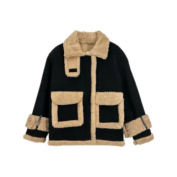 Icicofficial Velvet-feel Coat Women's Black