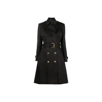 VERSACE Trench Coats Women's Black