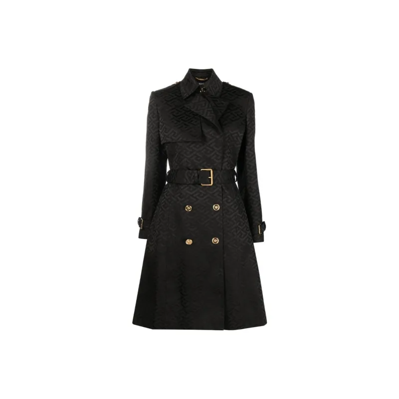 VERSACE Trench Coats Women's Black-0