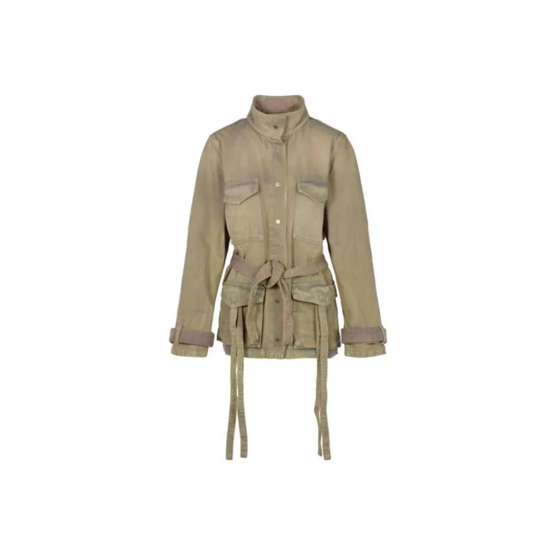OFF WHITE Dyed Denim Cargo Field Jacket Brown-0