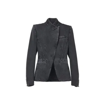 Alexander McQueen Twisted Spliced Denim Jacket
