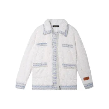 CPAURA Velvet feel Coat Women's Pearl White
