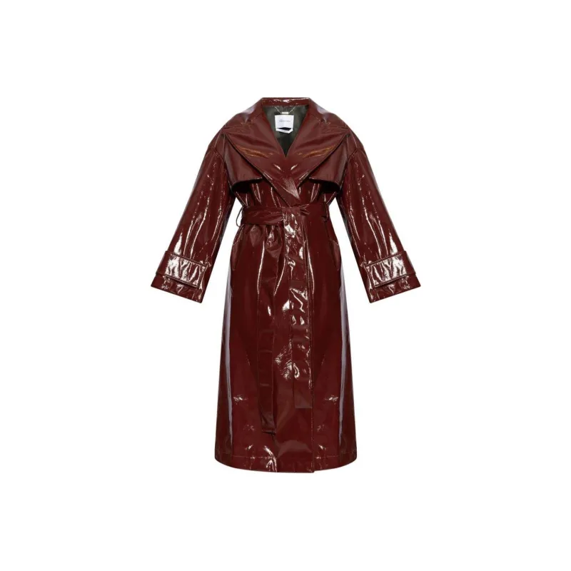 Blumarine Lacquered finish Single breasted Coat-0