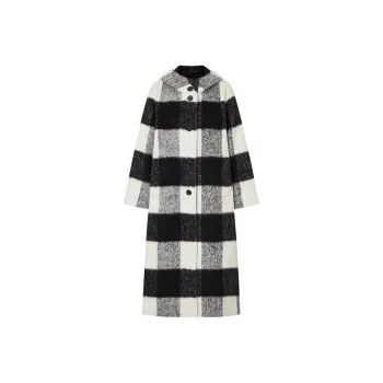 MOCO Coats Women's Black White Plaid