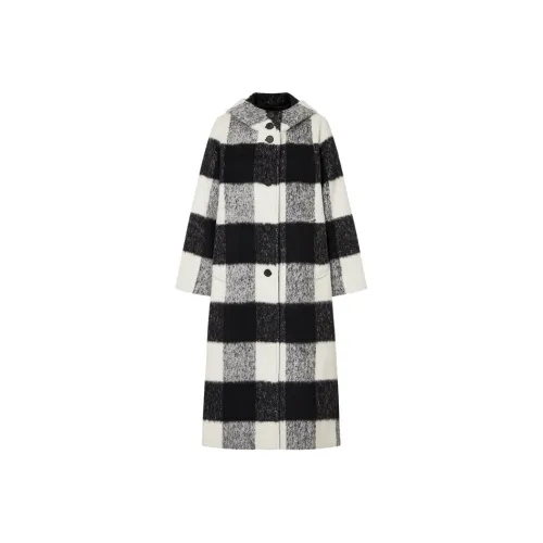 MOCO Coats Women's Black White Plaid