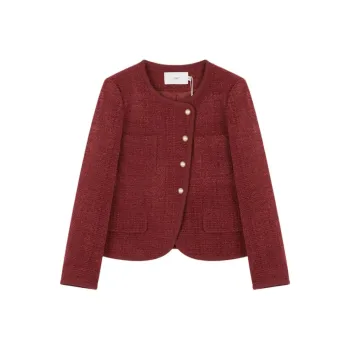 XWI Cropped Coat Women's Burgundy