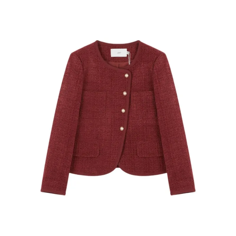 XWI Cropped Coat Women's Burgundy-0