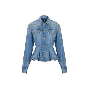 BALMAIN Peplum Denim Jacket