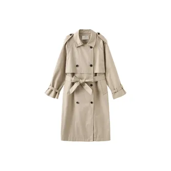 CUBIC Trench Coat Women's Solid Color