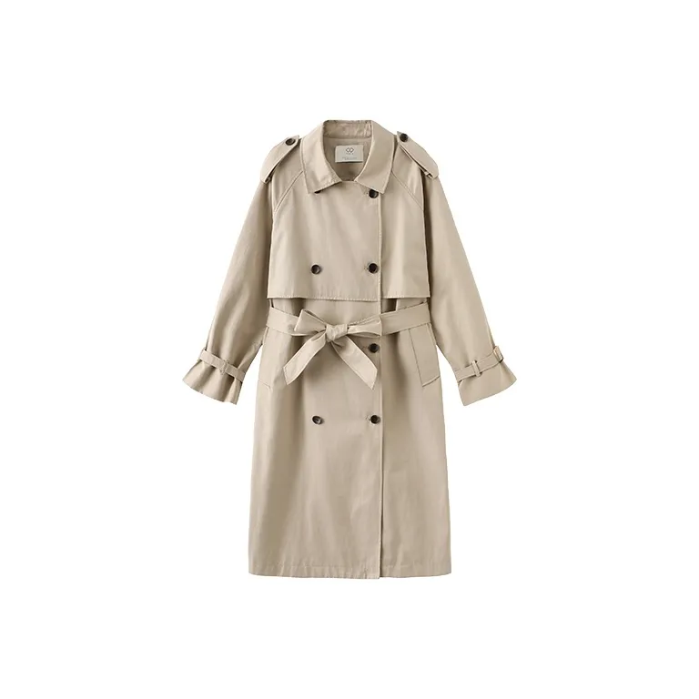 CUBIC Trench Coat Women's Solid Color-0