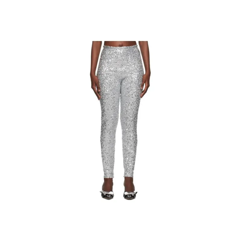 WE11DONE Casual Pants Women's Silver-0