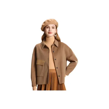 FENHONGMALI Coat Women's Burnt Tea