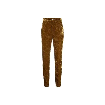 SAINT LAURENT Velvet effect Slim cut Trousers