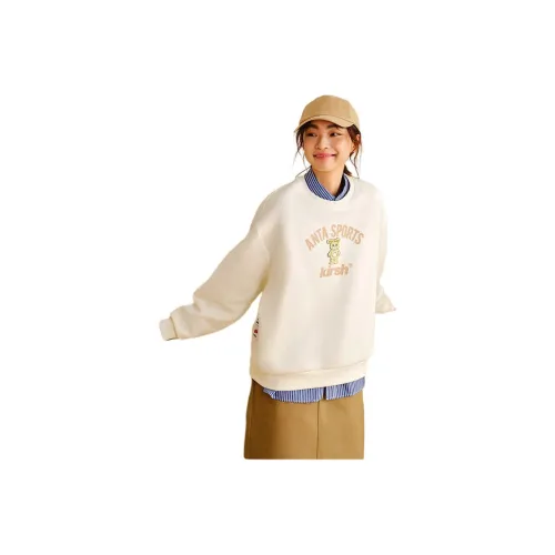 Anta x Kirsh Sports Life Collection Good Things Happen Sweatshirt Women's Ivory White