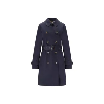 BARBOUR SS24 Short Greta Showerproof Trench Coat Trench Coat Women's Marine Blue
