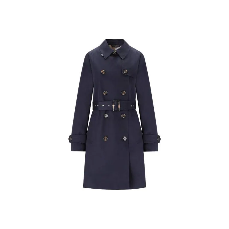 BARBOUR SS24 Short Greta Showerproof Trench Coat Trench Coat Women's Marine Blue-0