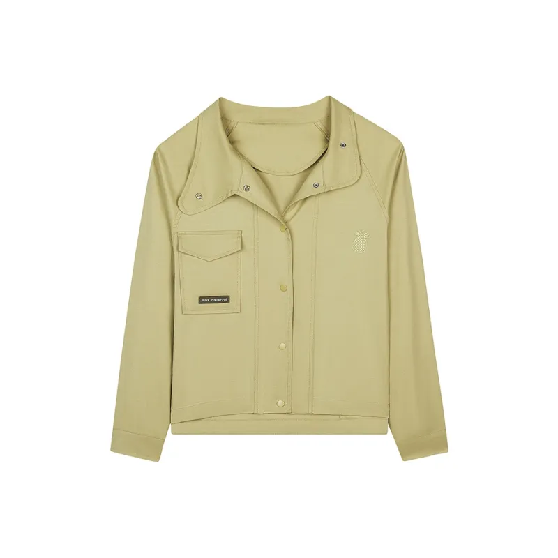 Pink Pineapple Cropped Coats Women's-0