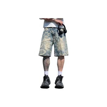 BENGEN Denim Shorts Unisex Blue