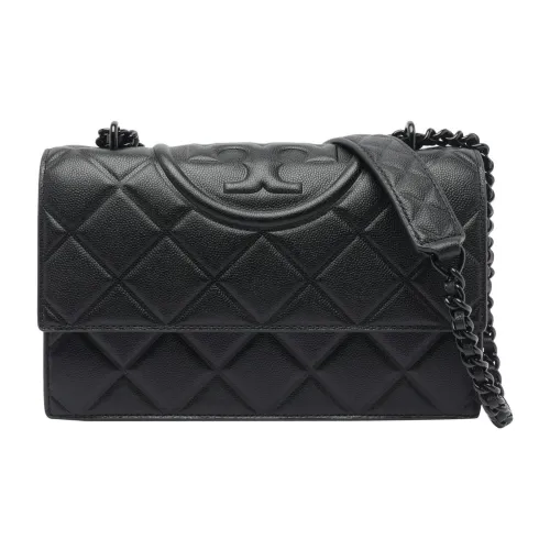 TORY BURCH Fleming Leather Shoulder Bag Small Size Women's Black