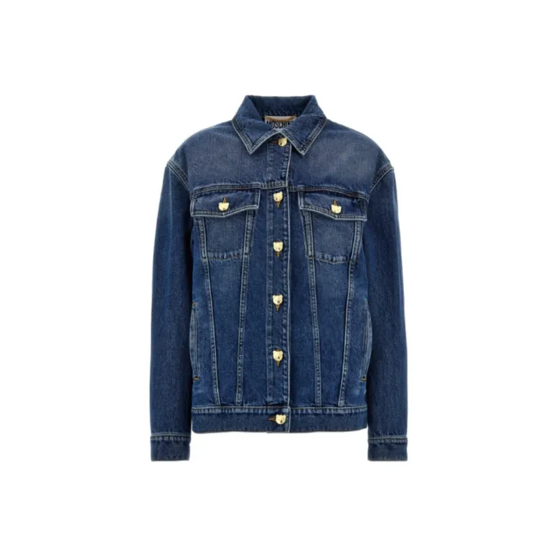 MOSCHINO Teddy Buttoned Denim Jacket-0