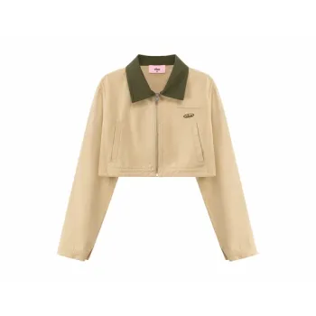 CHUU Cropped Coats Women's Khaki